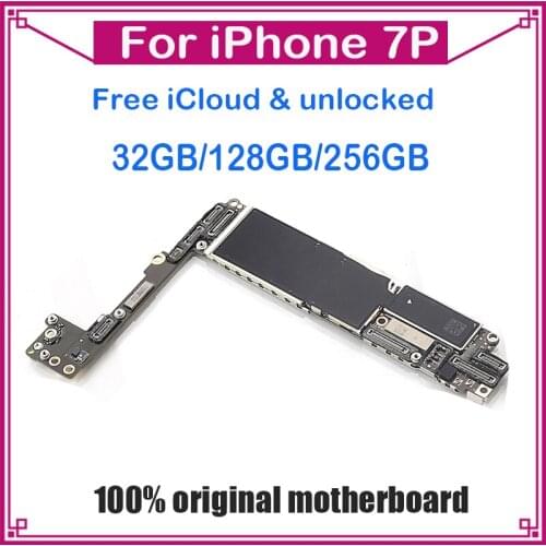 Without Touch ID for iphone 7 Plus Motherboard 32GB/128GB/256GB,100% Original unlocked for iphone 7P Mainboard with IOS System
