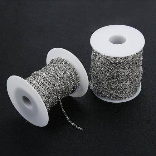 10m/lot Width 2/2.5mm Stainless Steel Metal Link Chain for Bracelets Findings Metal Necklaces Chains Bulk Diy Jewelry Making