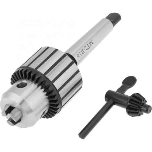 MT2-B16 Arbor Key Type Drill Chuck 1-13mm Chuck w/ MT2 Connecting Rod Screwdriver Impact Driver Adapter Mini Lathe Drill Chuck