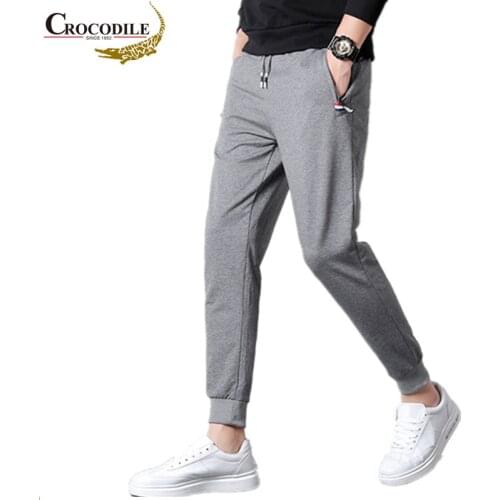 CROCODILE brand Spring Mens Pants Fashion Skinny Sweatpants Mens Joggers Pant Gyms Clothing Jogger Sweat Track Pencil Pants