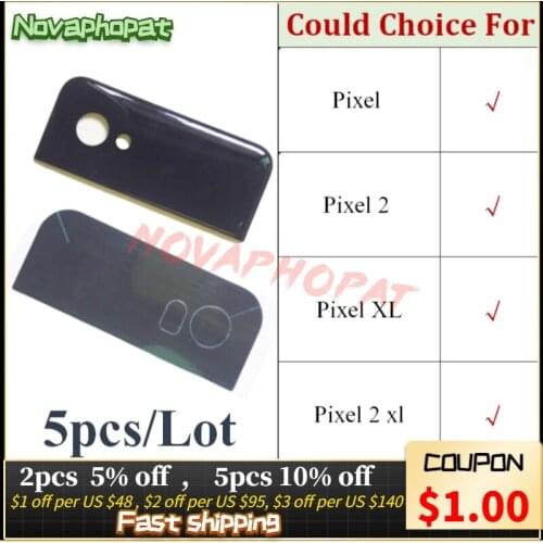Novaphopat Back Glass Camera Lens Rear Cover Housing Covers For HTC Google Pixel 2 5.0 XL 6.0 2XL Glass Lens With Tape 5pcs/lot