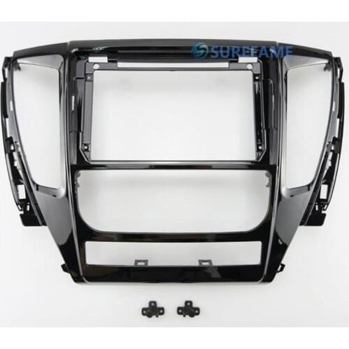 9 inch Car Radio Fascia for MITSUBISHI Pajero Sport 2015+ Panel Dash Kit Install Adapter Bezel Plate 9inch Facia Console Trim