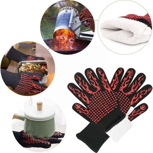 Oven Mitt Baking Glove Extreme Heat Resistant Multi-Purpose Barbecue BBQ Gloves Kitchen Gloves Grilling Cook Glove S2E2