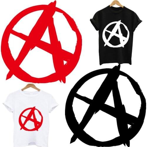 Transfer fusible clothing anarchy stripes applique thermo stickers on clothes iron on patches applications for cloth custom