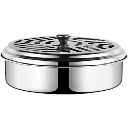 Incense Coil Holder Incense Burner with Cover Camping Metal Coil Incense Holder Incense Plate for Yoga Studios Home Office