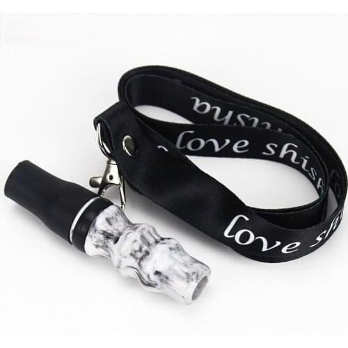 Resin Hookah Mouthpieces For Chicha Narguile Shisha Accessories Silicone Hang Rope Strap Mouth Tips Tobacco Black and white