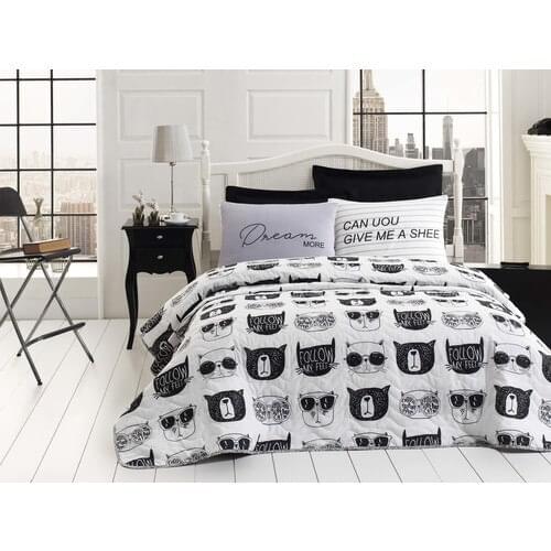 Eponj Home Madden Double Multipurpose Bedspread 200 x 220 cm Gray cotton piqué bed sheet duvet cover