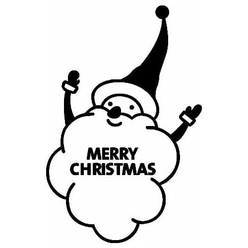 Lifelike Merry Christmas Pattern Sticker High Quality Car Window Decoration Personality Pvc Anti-UV Waterproof Decal Black/white