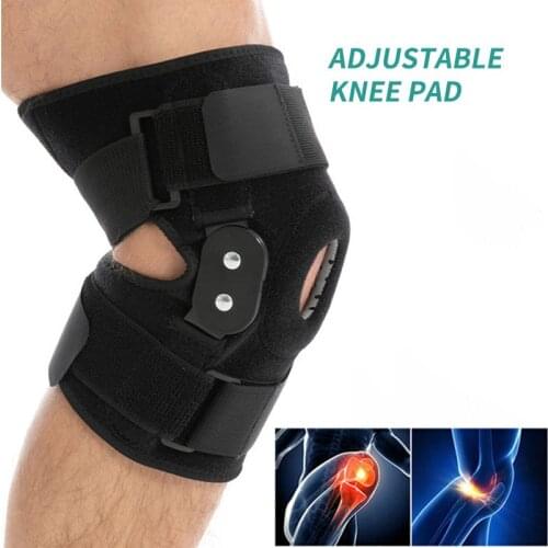 1Pair Adjustable Pressurized Knee Brace Knee Support with Side Stabilizers for Recovery Aid Patellar Tendon Arthritis Basketball