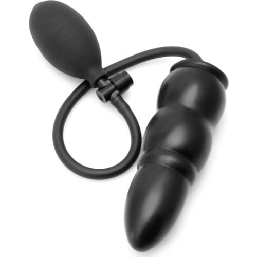 Rubber Expander Pump Up Anal Plug air-filled Inflatable Flexible Stimulators