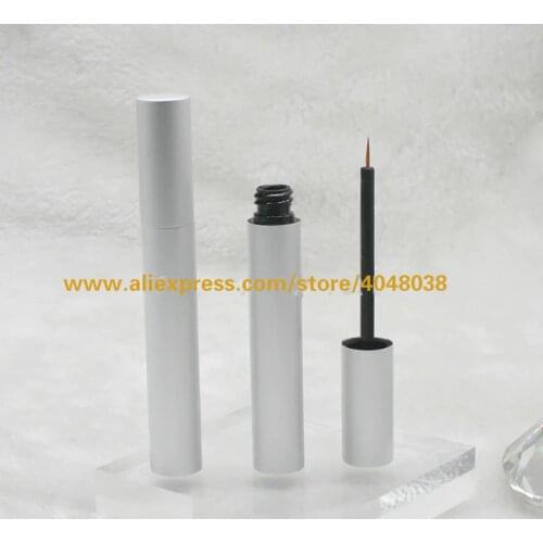 Silver Empty Plastic Eyeliner Refillable Bottle Professional Eyeliner Package Eyelashes Growth Liquid Tube 30/50/100pcs