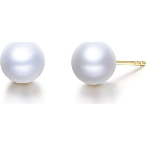 MADALENA SARARA 9-10mm Freshwater Pearl Earrings S925 Natural White Pearl Earrings