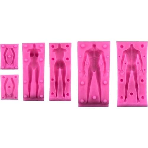 Doll Body Shape Silicone Mold 3D Soft Candy Tool Mannequin Manual Diy Chocolate Baking Decorative Clay Mold Supplies