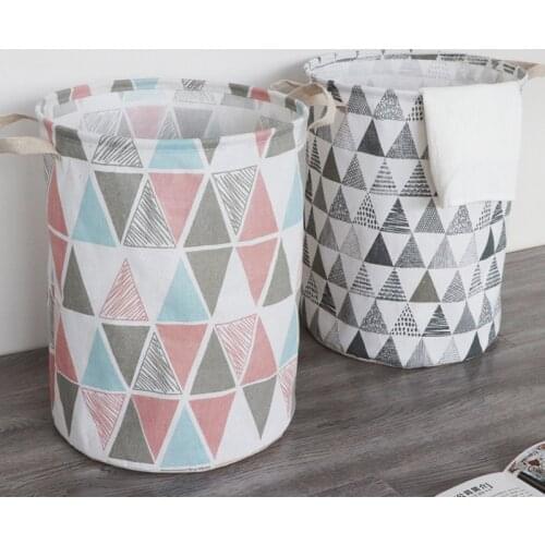 1PC Folding Laundry Basket Round Storage Bin Bag Large Hamper Collapsible Clothes Toy Basket Bucket Organizer Large Capacity