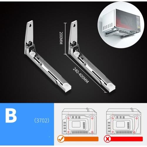 Stainless Steel Microwave Foldable Oven Shelf Rack Support Frame Stretch Adjustable Wall Mount Bracket Holder Kitchen Storage