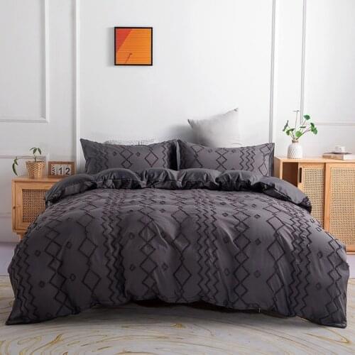 Modern Simple Solid Color Stripe Bedding Set Geometry Comforter Cover Pillowacse Home Bedroom Duvet Cover Sets Single Queen King