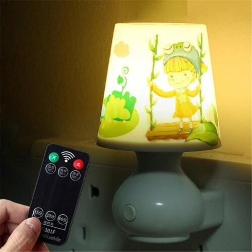 Led Night Light Lamp 0.5W AC110V White/Warm White With Remote Control Dimmer Baby Nightlight For Children Bedroom Passageway