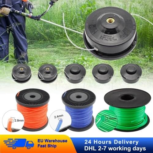 Universal Grass Trimmer Head With Trimmer Line Lawn Mower Grass Mowing Accessory Whith 100M Nylon Mower String