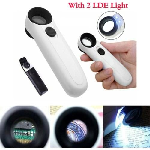 40X Magnifying Glass Dual Use Table Lamp Super Bright Stand Portable Hand Held Authenticate Repair Tool For Jewelry Repairing