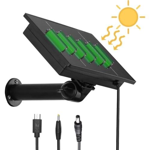 Outdoor 4W Solar Panel With 6PCS Battery Solar Power 5V/12V For Phone Router 4G Security Camera Video Surveillance Solar Charger