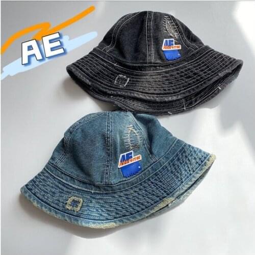 ADER hole Japanese street basin hat men and women casual cowboy fisherman hat old wash shading retro Korean tide