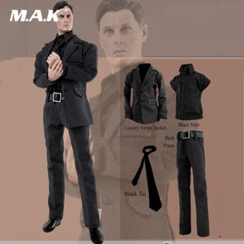 1/6 Scale Male Figure Accessory Man Stripe Gentleman Suit Clothes Set Model for 12inches Action Figure DIY