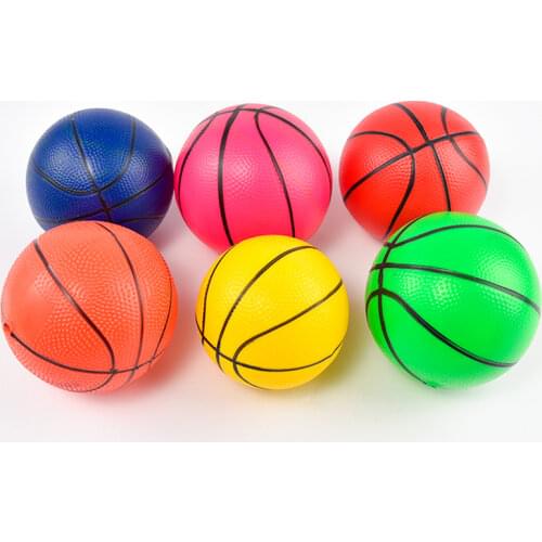 4PCS Hot Sale 16cm Kindergarten Racket Scribing Small Basketball PVC Baby Inflatable Toy Elastic Ball