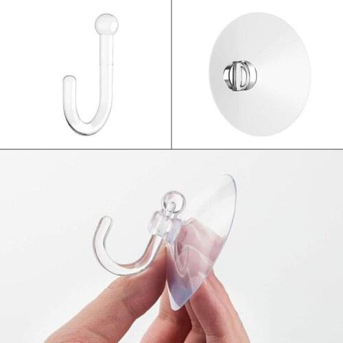10/50 pcs Plastic Stocked Suction Cup Wall Hook Clear Storage Sucker Holders For Home Hanger Glass Window Q8W3