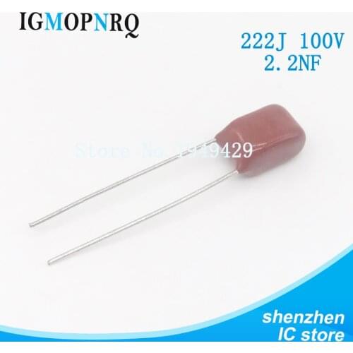 10PCS/Lot 222 2.2nF 100V CBB Polypropylene Film Capacitor Pitch 5mm 222 2.2nF 100V NEW