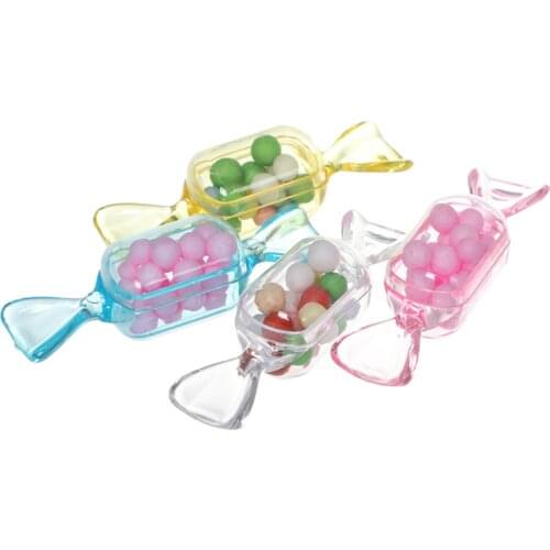 David accessories 10Pcs Transparent Boxes Plastic Candy Shaped Case Storage Container Wedding DIY Colorful Party 10Yc10262