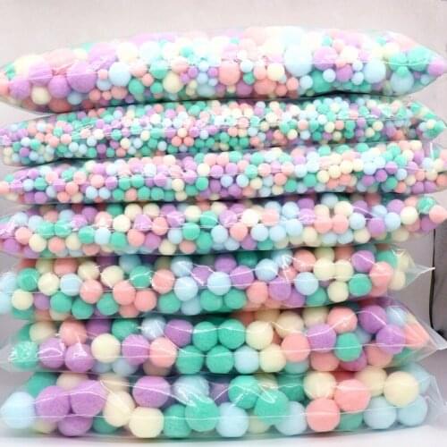 2000pcs Macaron Pompoms Balls 10/15/20/25/30mm Mini Fluffy Soft Pom Poms Handmade Toys Wedding Decor DIY Sewing Craft Supplies