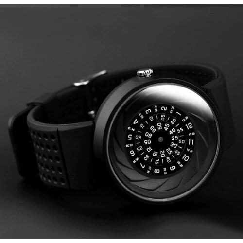 2019 mens gift Enmex creative industrial design Lens and prism wristwatch digital design light sports fashion quartz watches