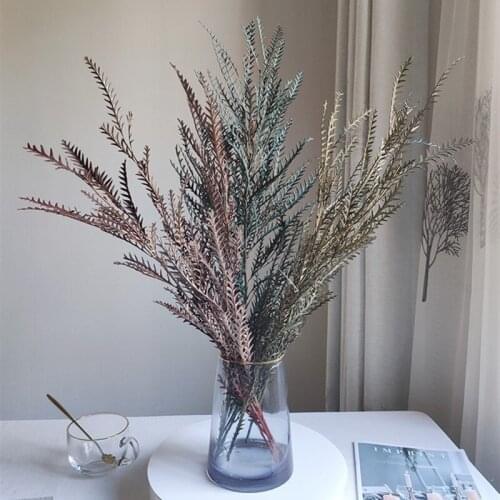 3pcs/50cm Wedding Home Decor Accessories Party Decoration Stems Natural Dried Fern Leaves Preserved Flowers White Bouquet Flores