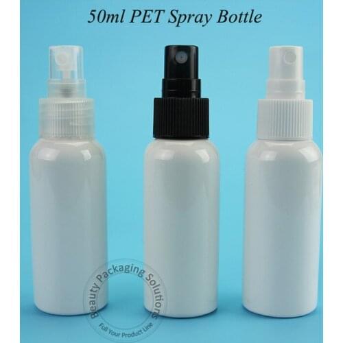 30pcs/Lot Promotion 50ml Spray Perfume Bottle Small PET Atomizer 5/3OZ Cosmetic Container Refillable 3 Colors Of Cap Packaging