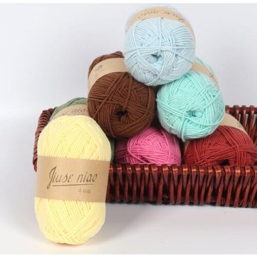 5 Pieces 4 Strands Milk Cotton Handmade DIY Knitting Yarn Cotton Wool Doll Baby Line