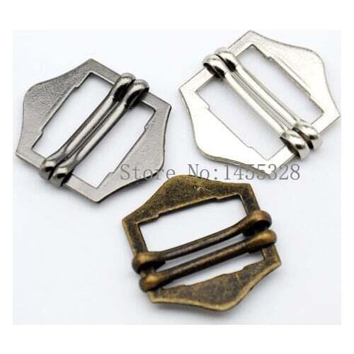60pcs/lot 20mm metal alloy buckle double slide adjustable pin buckle black/bronze free shipping 2016070602