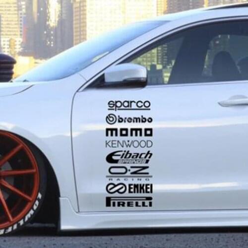 8Pcs Car Vehicl Motorcycle Door Stickers Decal Garage SUV Racing Car Kit Sponsor Technical Sticker Waterproof
