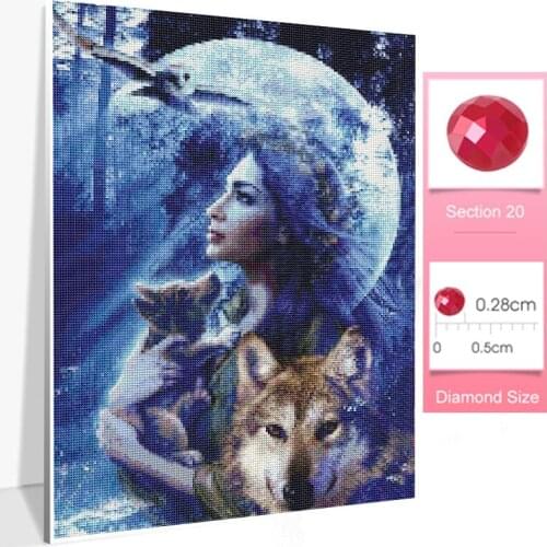 Wolf Full Drill Diamond Painting Cartoon Characters Diamond Embroidery Christmas Diamond Mosaic Home Decor Christmas gift