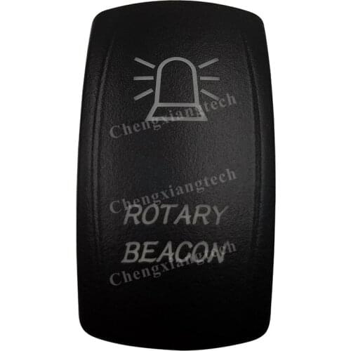 Car Boat Truck Backlit Swtich Cap- Laser Engraving -ROTARY BEACON-for Led Carling Arb Narva 4x4 RV Rocker Switch, Cover Only