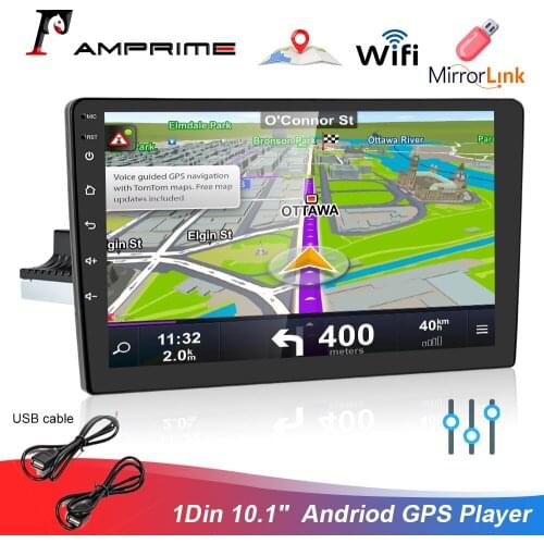 AMPrime 1Din Andriod Car Multimedia Player GPS Support Memory Cards Up To 32GB Car Audio Wifi USB MirrorLink HD Car Audio