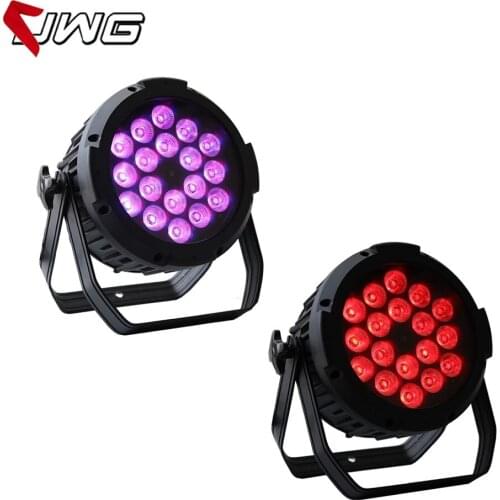 Free Shipping 2pcs/lot 18x18w RGBWA UV 6IN1 Waterproof Outdoor LED Par Cans DMX LED PAR Light