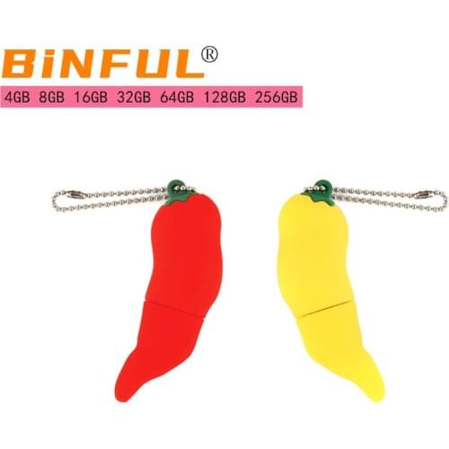 BiNFUL New Flash Drive 64GB Cartoon USB Flash Drive Chili 4GB 8GB 16GB 32GB 256GB USB Flash Drive External Storage Gifts U Disk