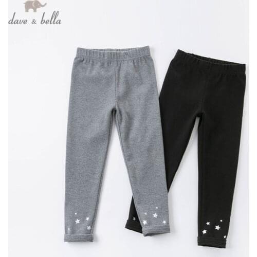 DBM16376-K dave bella autumn 3Y-13Y kids girls fashion stars print pants children boutique casual full-length pants