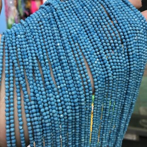 Natural Stone Beads Round Shape Small Faceted Hole Bead for Necklace Bracelet Jewelry Craft Making 3mm 15inch