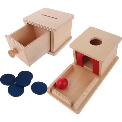 Wood Coin Piggy Bank Ball Matching Box Set Kids Montessori Educational Toys Birthday Gift