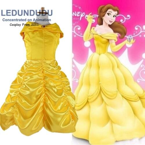 Kids Beauty and the Beast Girls Cosplay Costumes Children Belle Princess Cos Party Dress