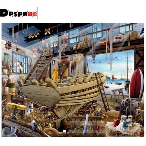 Dpsprue Full Square/Round Diamond Painting Cross Stitch Model ship Diamond 3D Embroidery DIY 5D Moasic Gift DP108