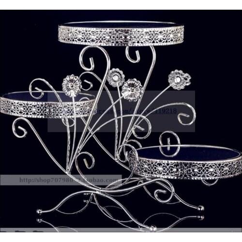 1PCS Exclusive new three-layer mirror afternoon tea snack rack wedding birthday table table