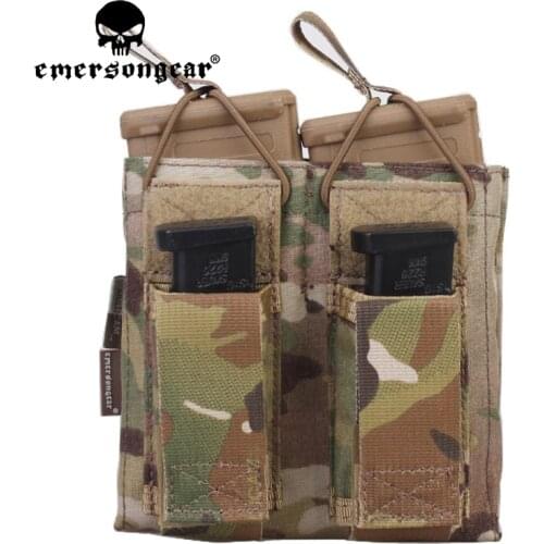 Emersongear Tactical 556 Rifle Pistol Double Magazine Pouch Mag Storage Purposed Bag Molle Airsoft Accessory Hunting CS Game