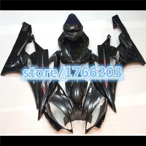 Gloss black For 06-07 YZF-R6 YZF R6 YZF 600 06 07 YZF600 ALL Black YZFR6 2006 2007 Fairing BBF